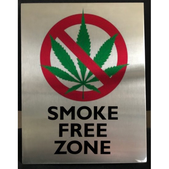 7.5'' X 11'' Stainless Steel Smoke Free Zone Sign 