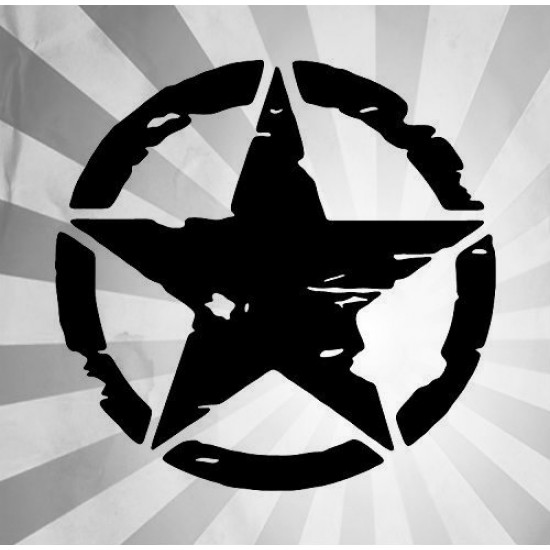 4"  Jeep Distressed Military Willys Star Vinyl Decal Buy 2 get 3rd Free